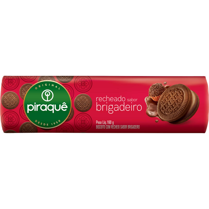 Biscoito Recheado Piraquê Brigadeiro 160g