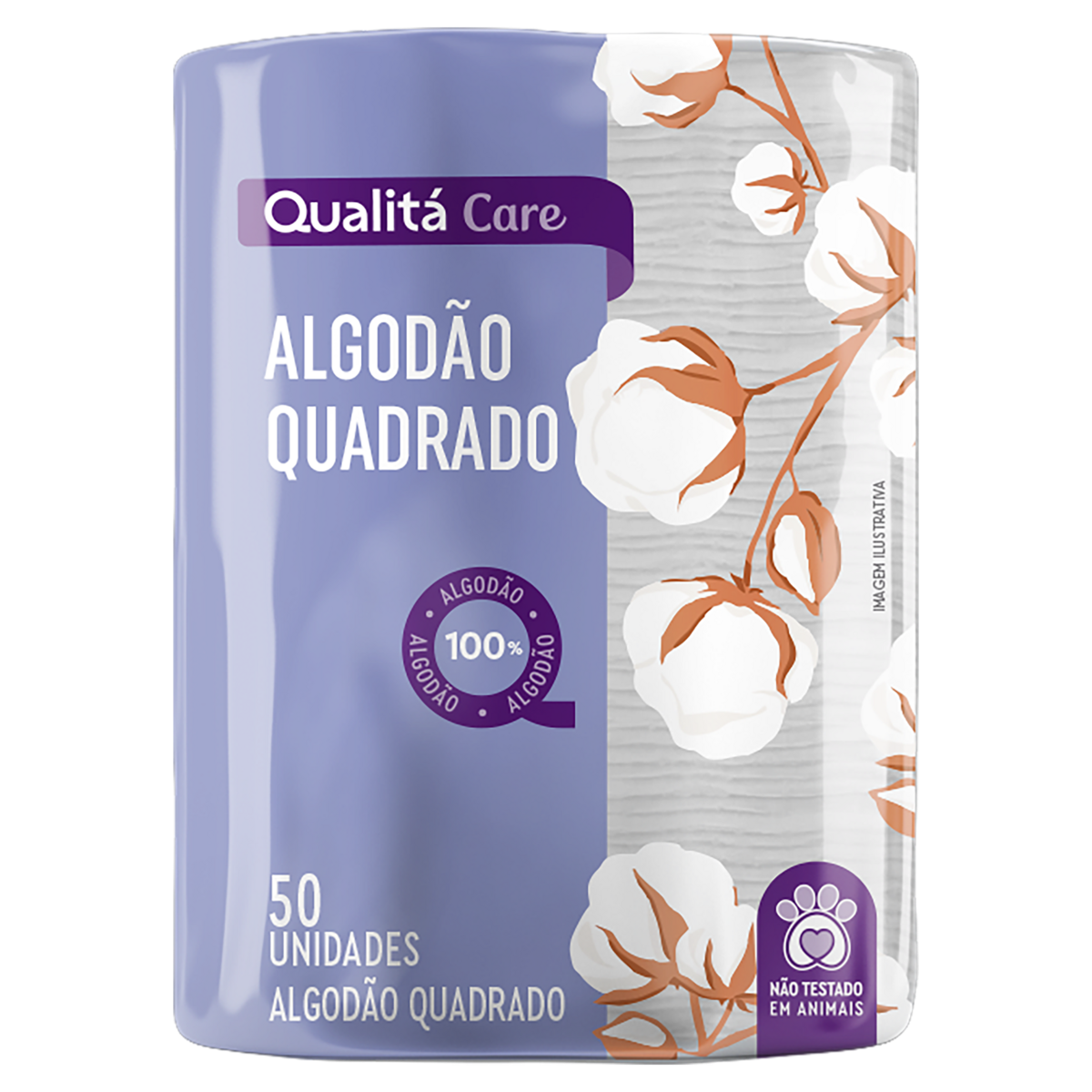 Algodão Quadrado Qualitá Care Pacote 50 Unidades