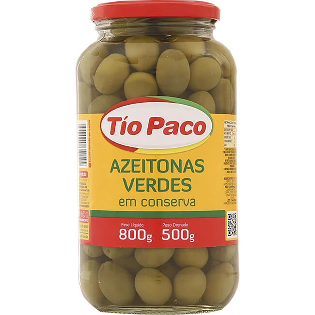 Azeitona Verde Tio Paco Com caroço 500g