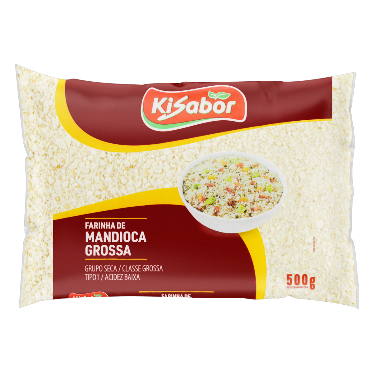 Farinha de Mandioca Tipo 1 Grossa Kisabor Pacote 500g