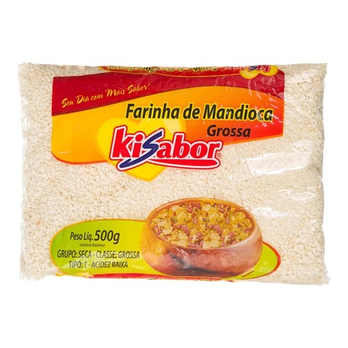 Farinha de Mandioca Tipo 1 Grossa Kisabor Pacote 500g