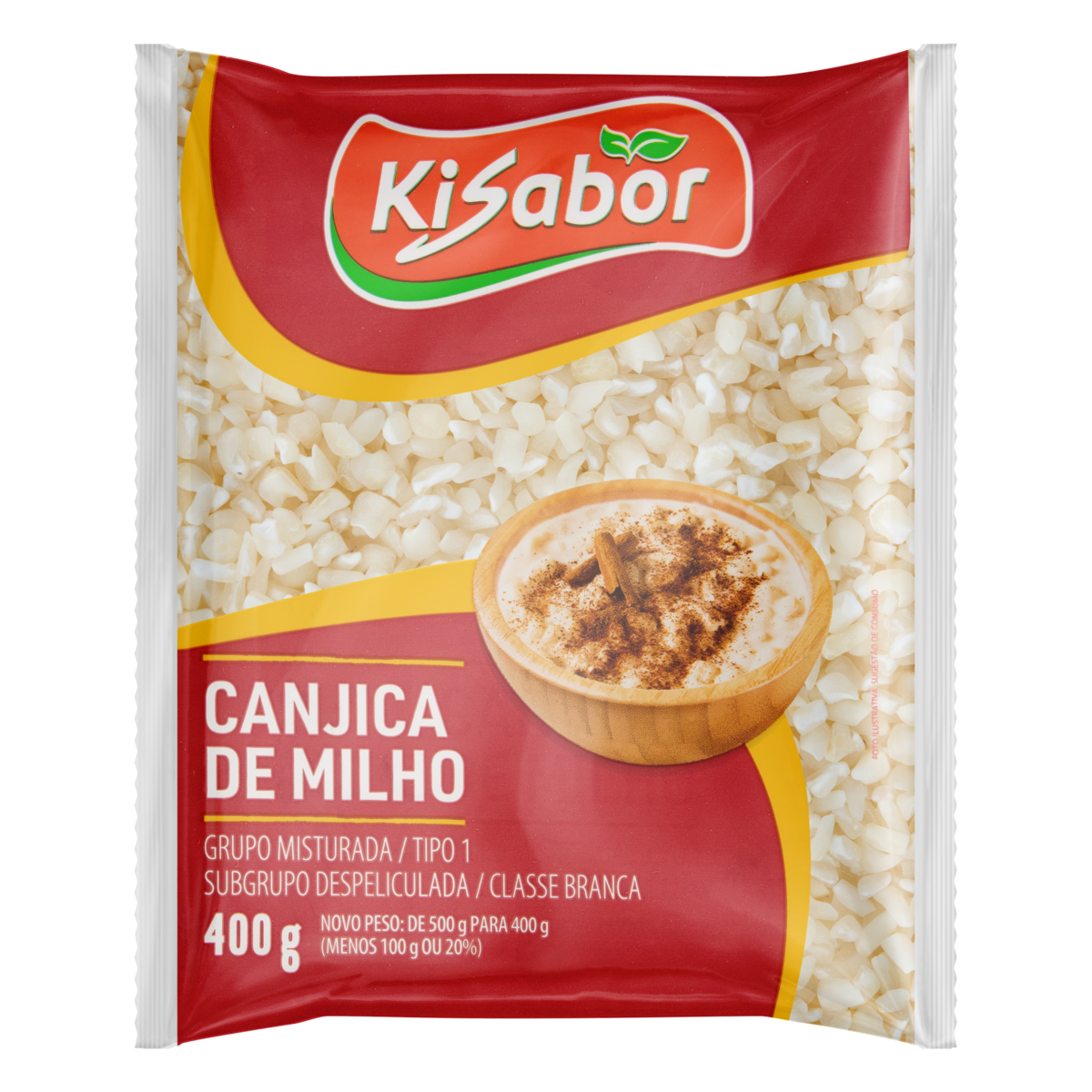 Canjica de Milho Branca Tipo 1 Kisabor Pacote 400g