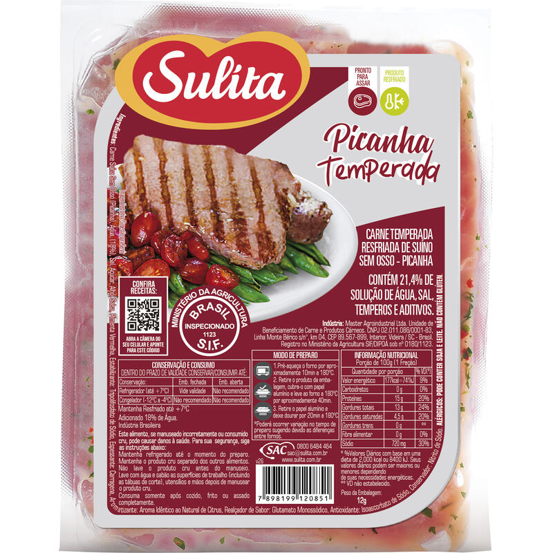 Picanha Suína Temperada Sulita Resf Preço por quilo na peça