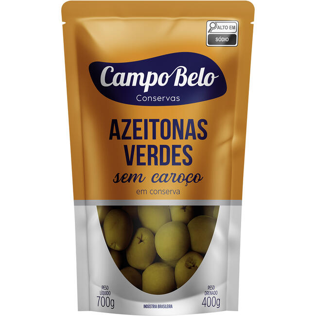Azeitona Verde Campo Belo Sem caroço 400g