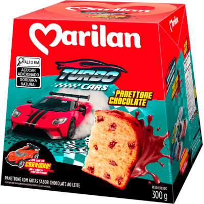 Panettone Marilan Turbo Cars Gotas de Chocolate 300g