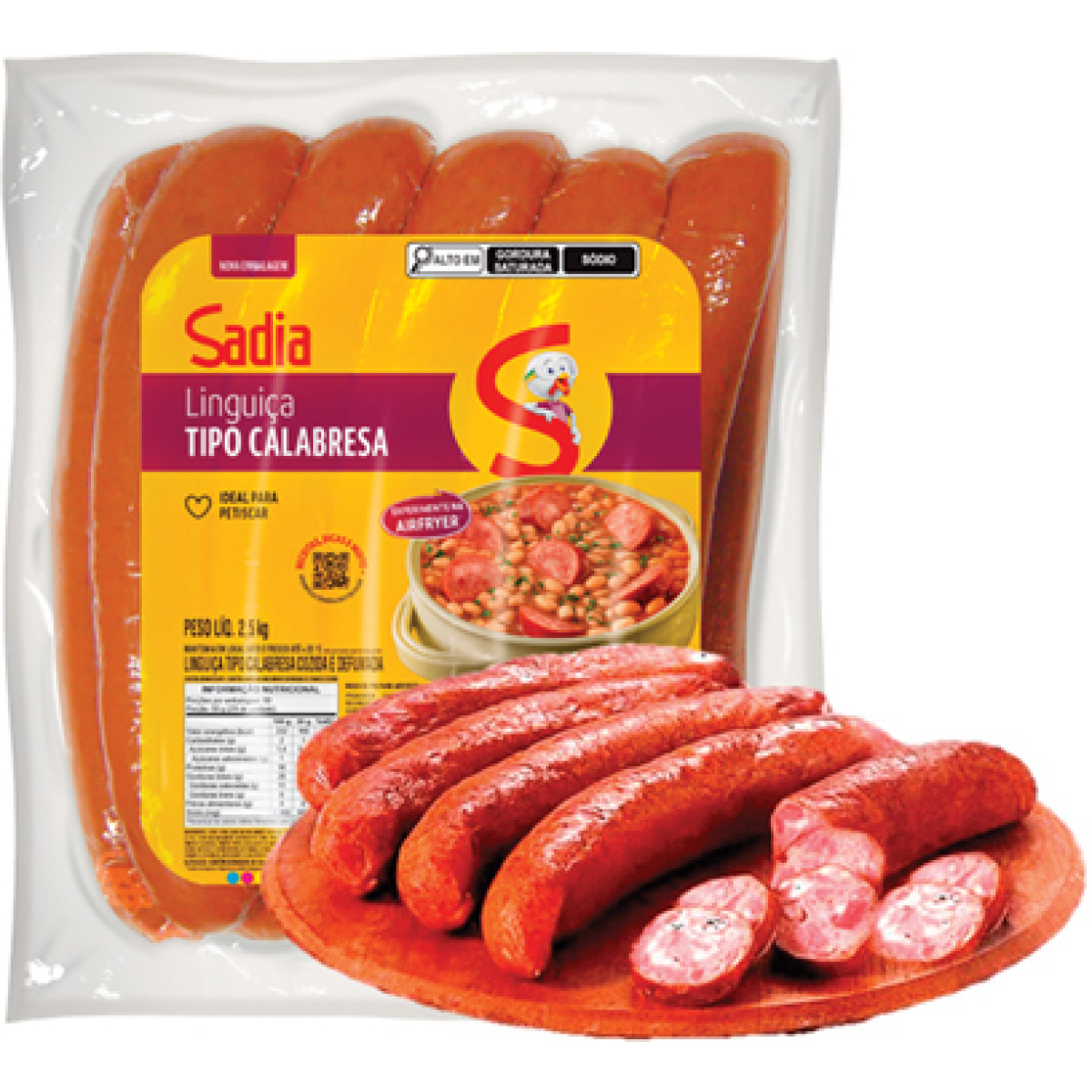 Linguiça Tipo Calabresa Defumada Bandeja Sadia 500G