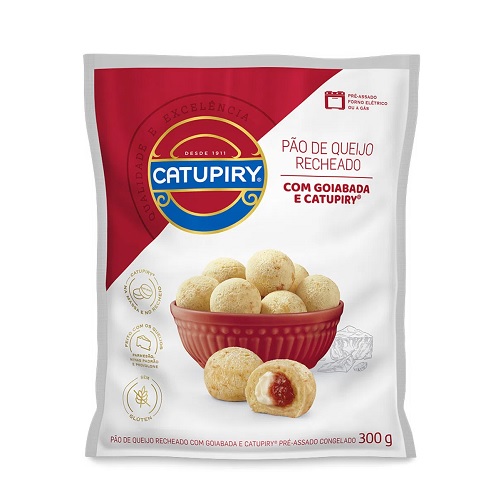 Pão de Queijo CATUPIRY Recheado com Goiabada e Catupiry Caixa 300g