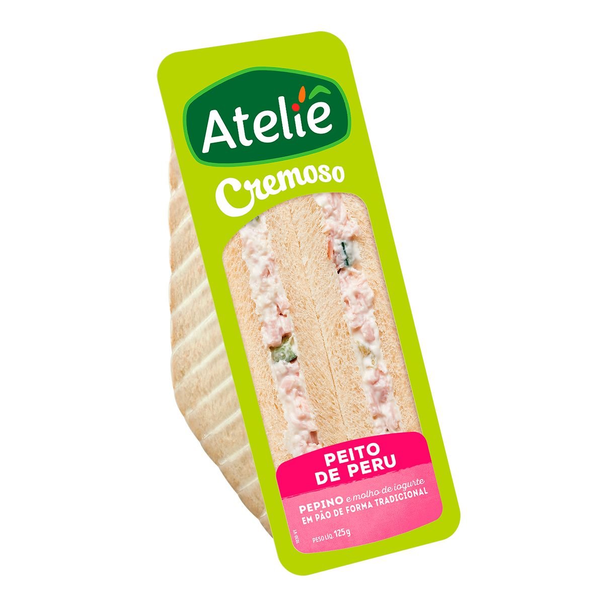 Sanduíche ATELIÊ Sabor Peito De Peru Cremoso Pacote 125g