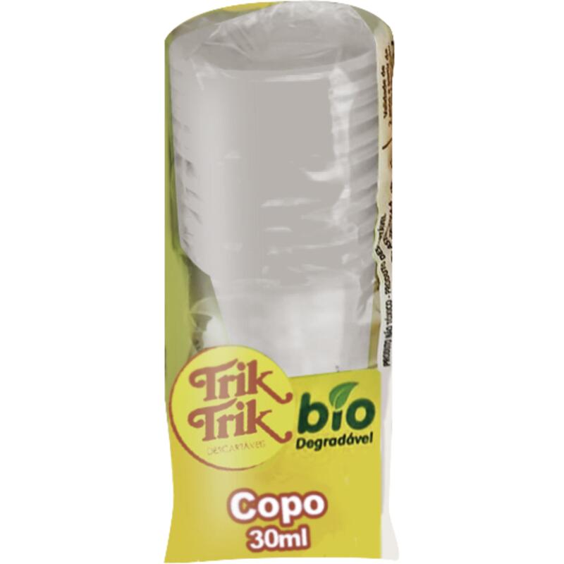 Copo Descartável Bio Trik Trik Transparente 30ml 10un