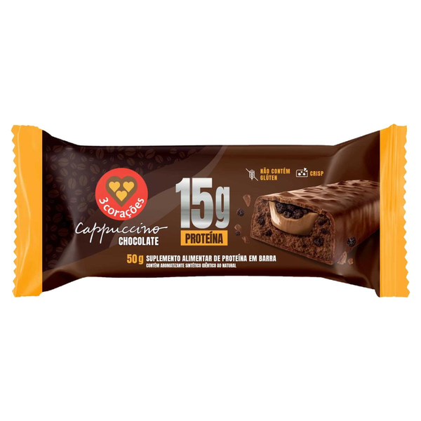 Barra Proteica 3 Corações 50g - Chocolate