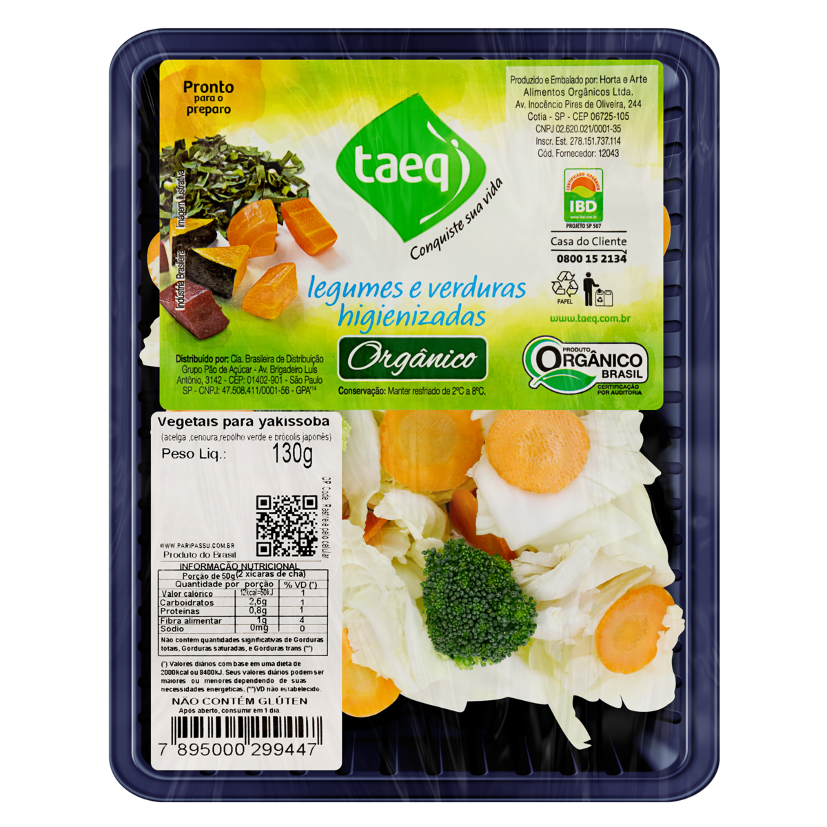 Vegetais para Yakissoba Orgânico Higienizado Taeq 130g