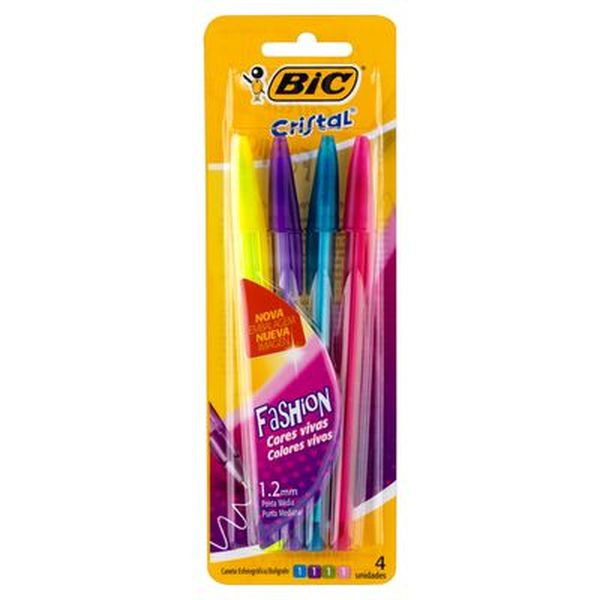 Caneta Cristal Shimmers Bic Com 4 Canetas