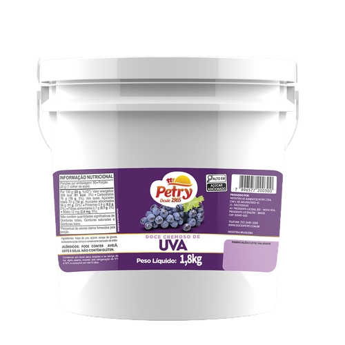 Doce De Fruta Petry Uva 1,8kg