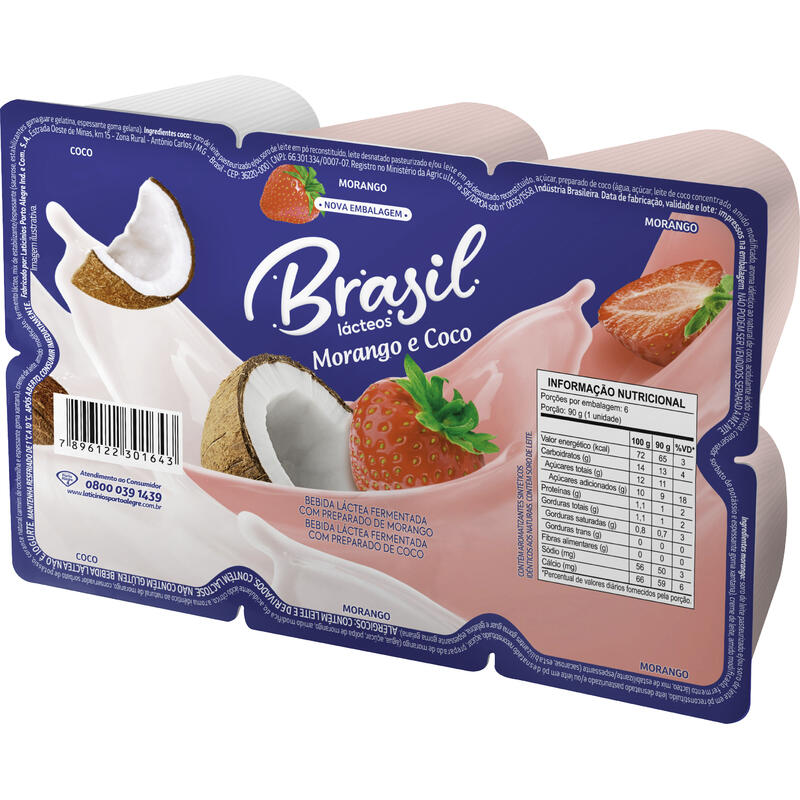 Bebida Láctea Brasil Morango e Coco 510g