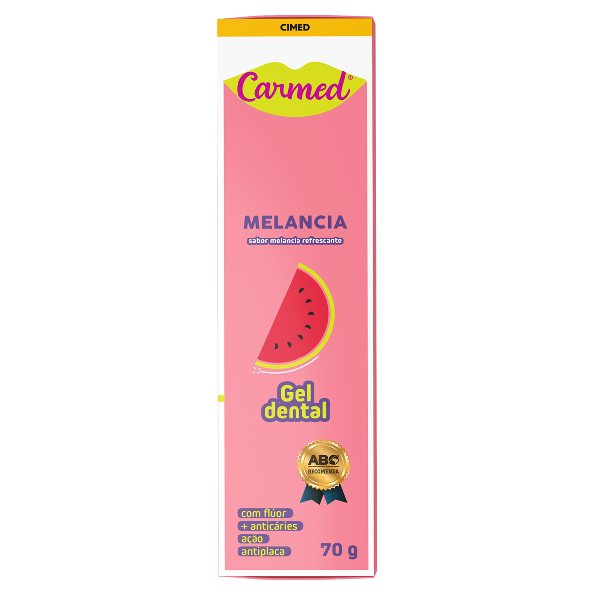 Gel Dental Infantil com Flúor Melancia Carmed Caixa 70g