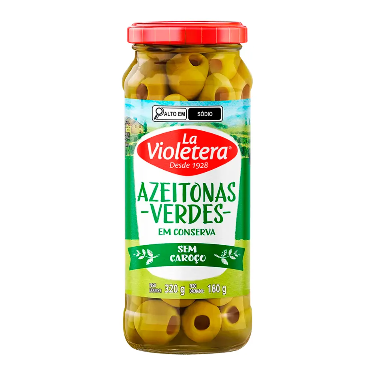 Azeitona Verde sem Caroço La Violetera 160g