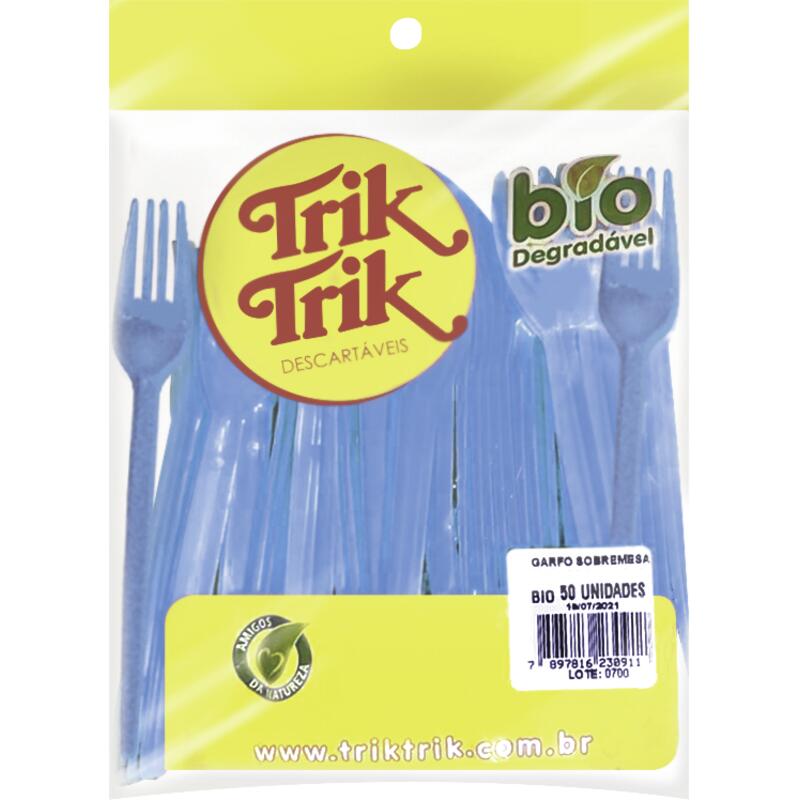 Garfo Descartável Bio Trik Trik Azul 50 un