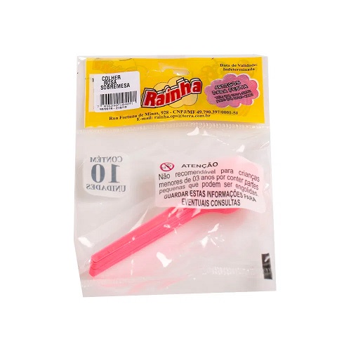 Garfo Plastico P/sobremesa Rainha Rosa C/10 Un