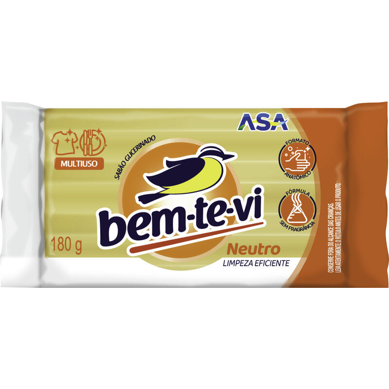 Sabão em Pedaço Bem-te-Vi Neutro 180g