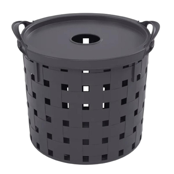 Cesta para Roupas Plasútil 19 Litros - Com Tampa - Cinza - Ref.18252