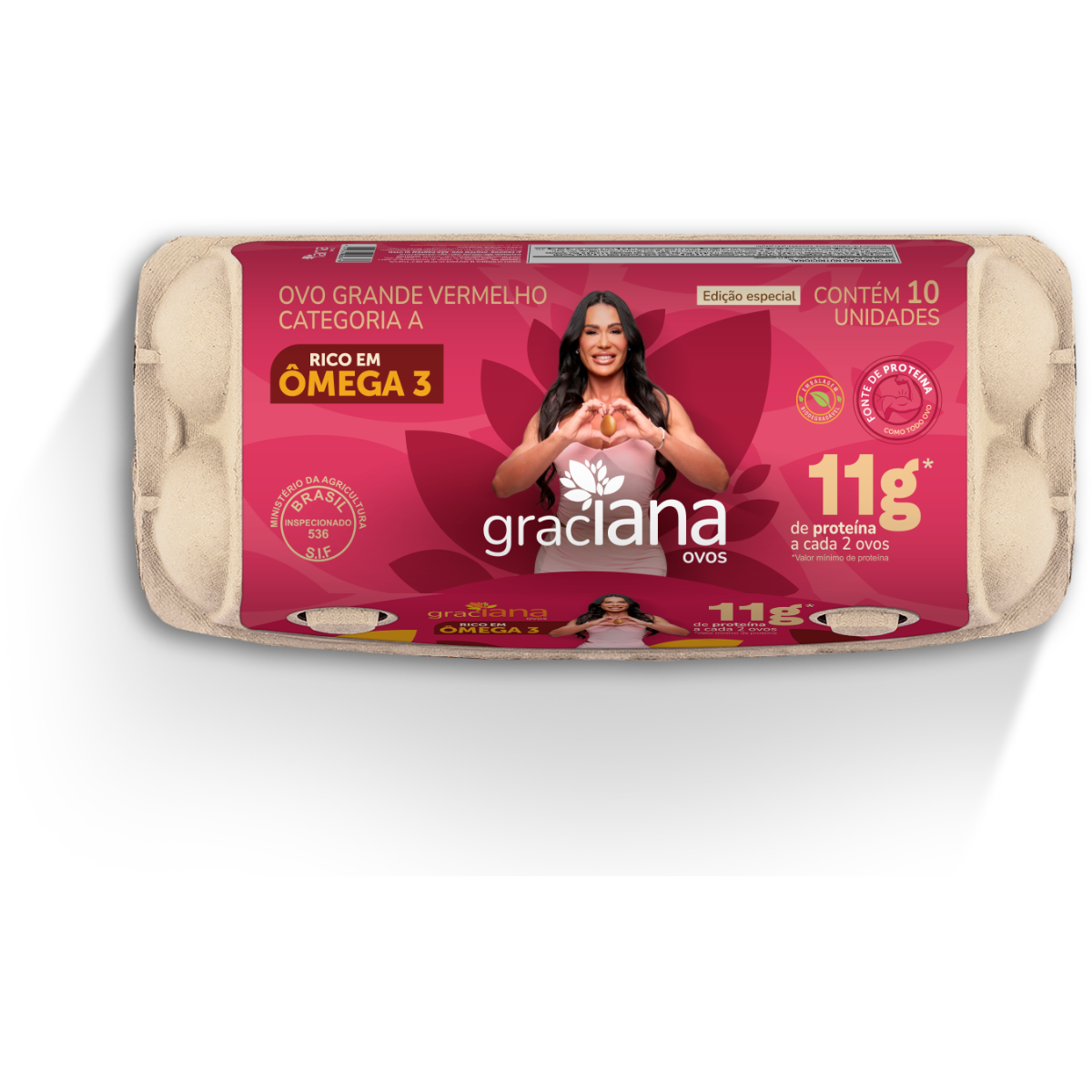Ovo Grande Vermelho Ômega 3 Graciana 10 Unidades
