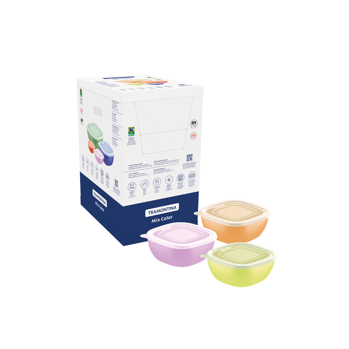 Pote 600ml Colorido Tramontina