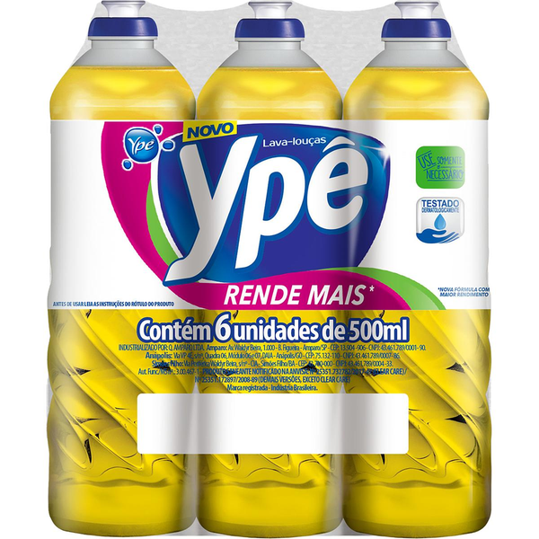 Detergente Ypê Neutro 500ml 6un
