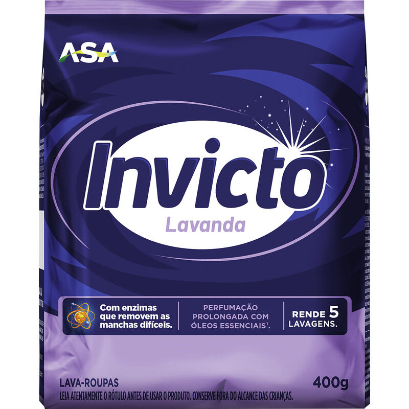 Lava Roupas em Pó Invicto Lavanda 400g