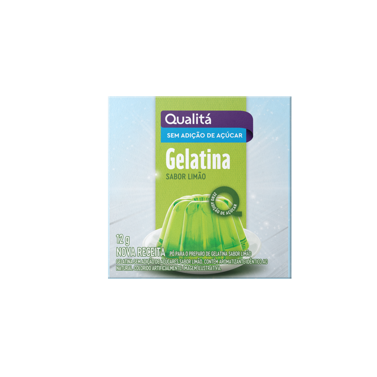 Gelatina sabor Limão Zero Açúcar QUALITÁ 12g