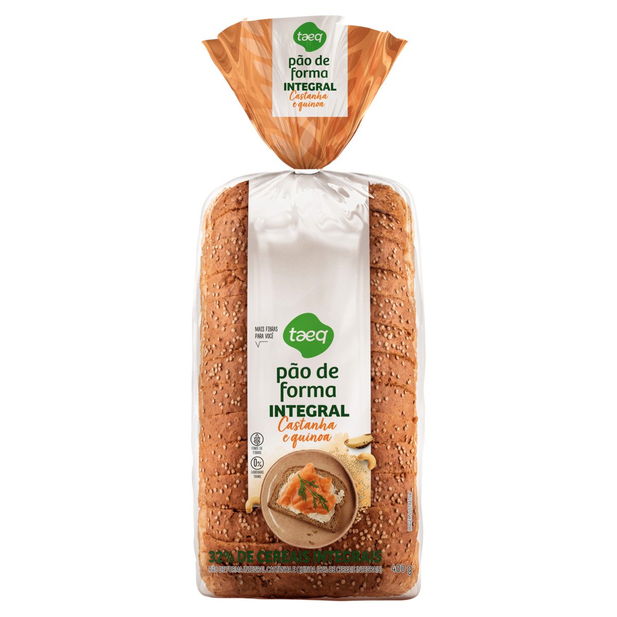 Pão de Forma Integral Castanha e Quinoa Taeq Pacote 400g