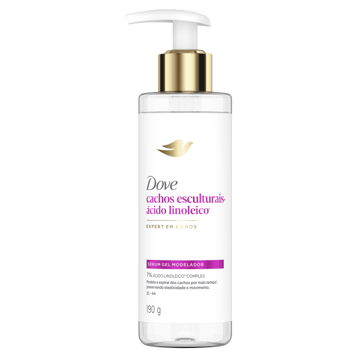 Modelador Gel Sérum Cachos Esculturais + Ácido Linoleico Frasco Pump Dove 190g