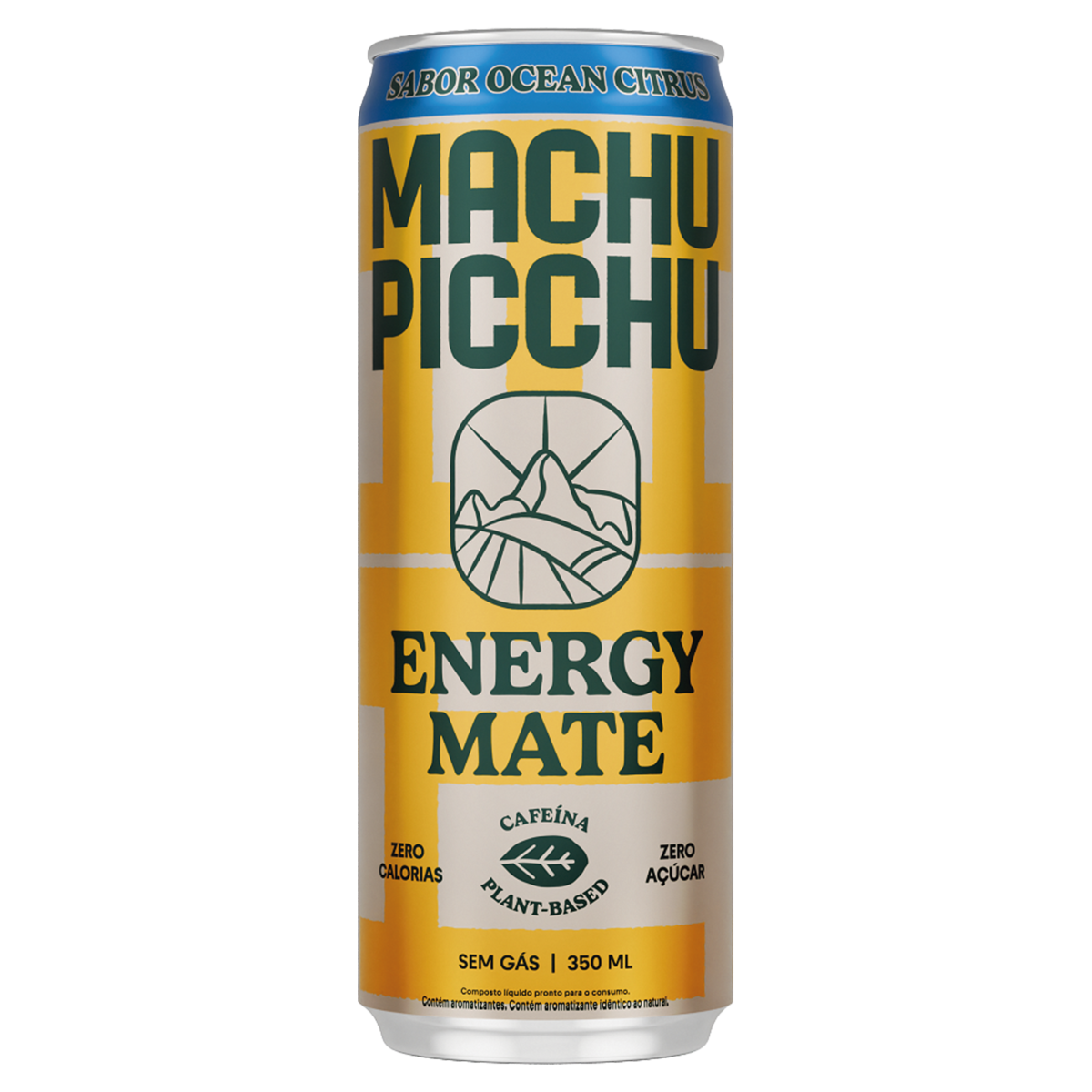 Energético Ocean Citrus Zero Açúcar Machu Picchu Energy Mate Lata 350ml