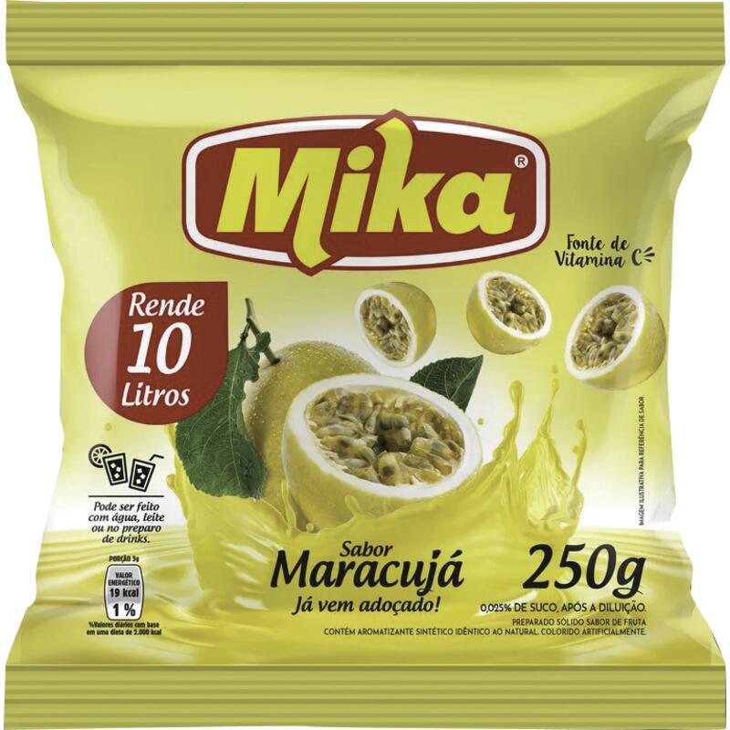 Refresco em Pó Mika Maracujá 250g