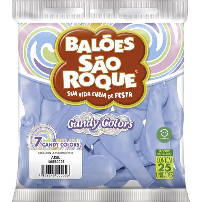 Balão Candy Colors São Roque N° 7 Azul 25 un