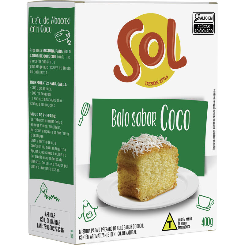 Mistura para Bolo Sol Coco 400g
