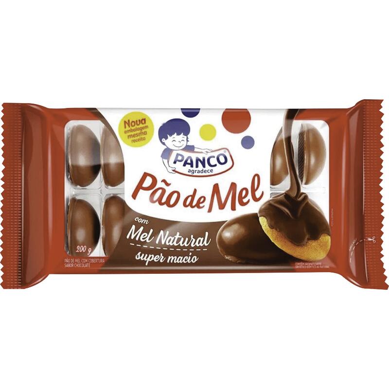 Pão De Mel Com Cobertura De Chocolate PANCO Pacote 200g