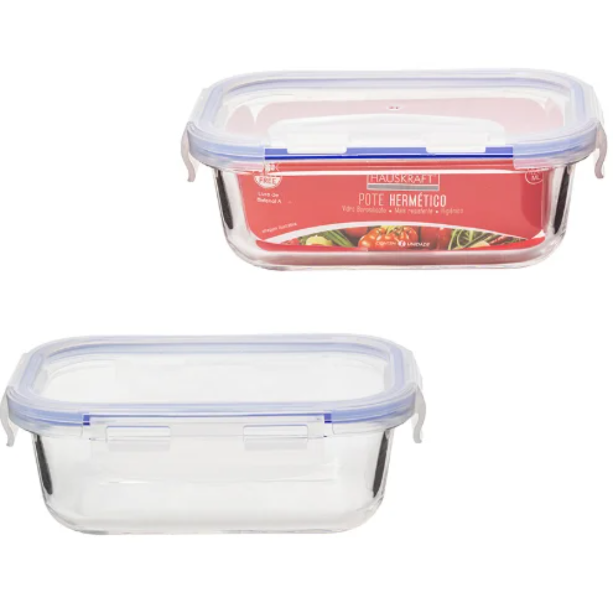 Pote Hermético Retangular 420Ml Hauskraft
