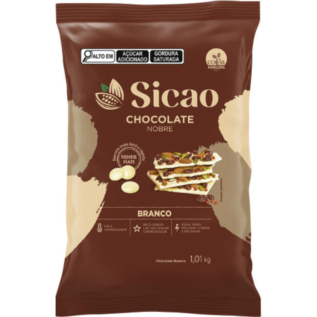 Cobertura de Chocolate em Gotas Sicao Nobre Branco 1,01kg