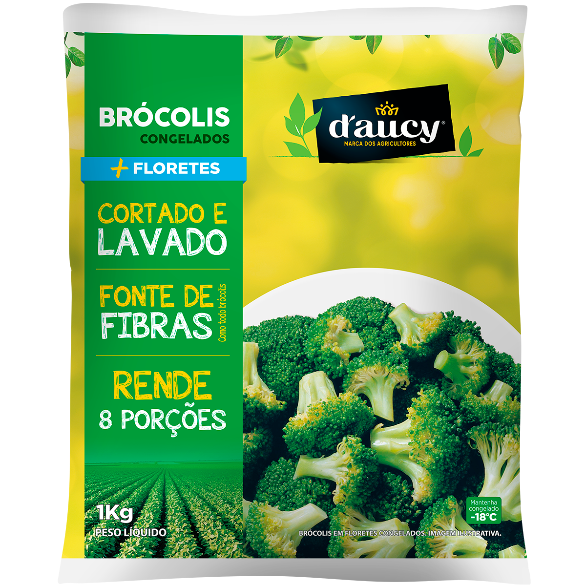 Brócolis Florete Congelado Daucy Pacote 1kg