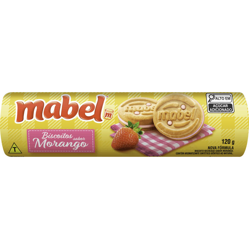 Biscoito Recheado Mabel Morango 120g