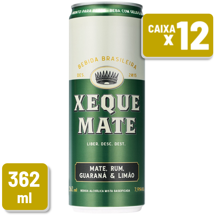 Rum Xeque Mate Guaraná e Limão Lata 362ml Caixa c/ 12 Un