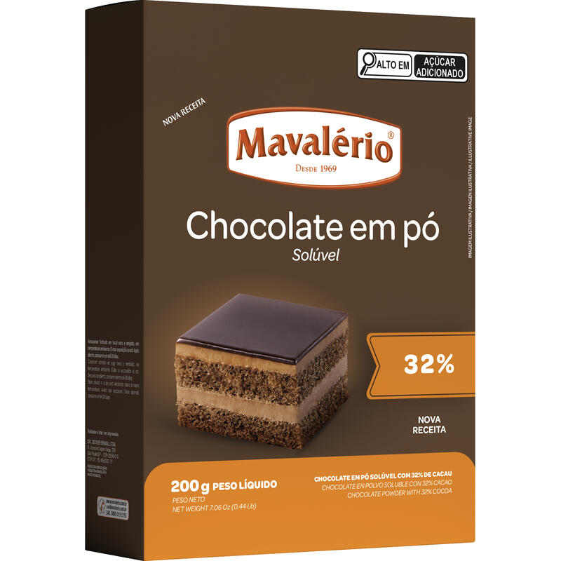 Chocolate em Pó Mavalério 32% Cacau 200g