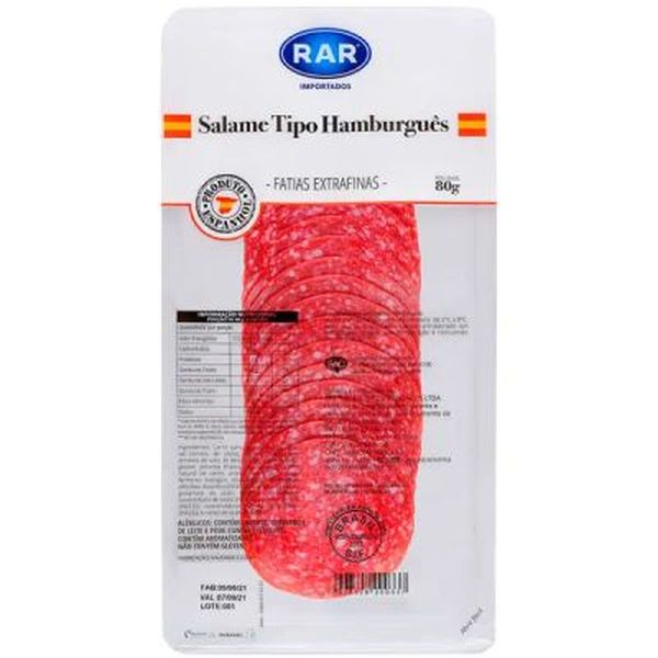 SALAME RAR GOURMET HAMBURGUES FAT.80G