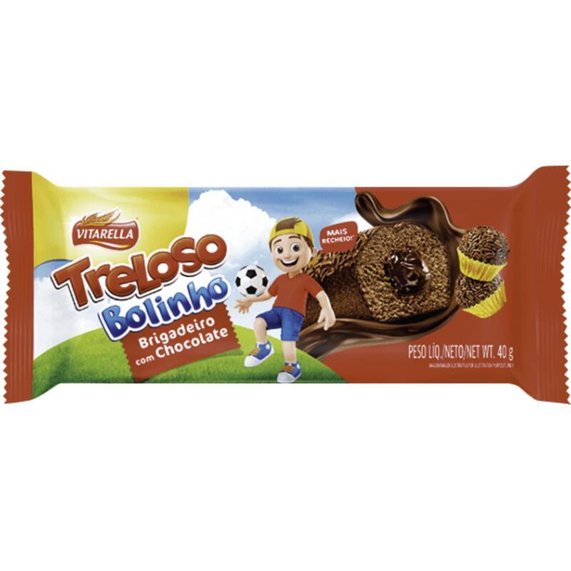 Bolinho Treloso Vitarella Brigadeiro e Chocolate 40g