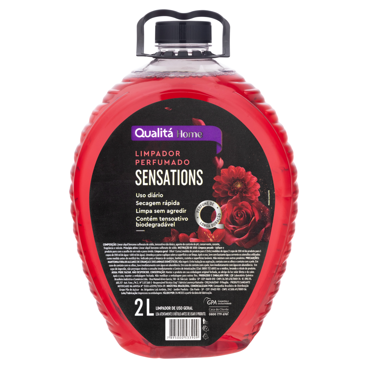 Limpador Perfumado Sensations Qualitá Home Garrafa 2l