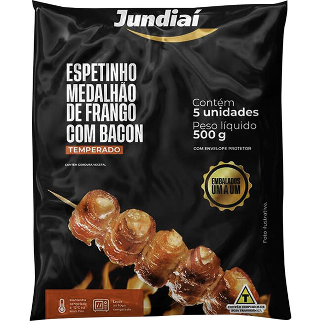 Espeto Medalhão de Frango Jundiaí Congelado Temp 500g