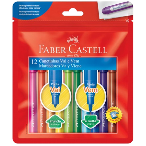 Caneta hidrocor FABER-CASTELL ponta vai e vem