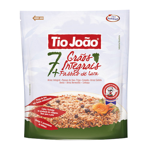Arroz Integral 7 Grãos+passas De Uva Tio João 500g