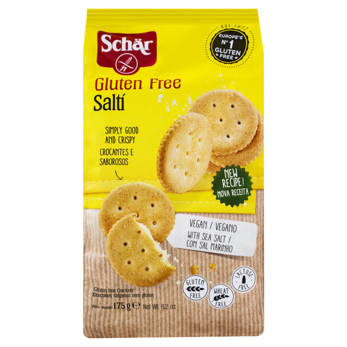 Biscoito sem Glúten Zero Lactose Schär Saltí Pacote 175g