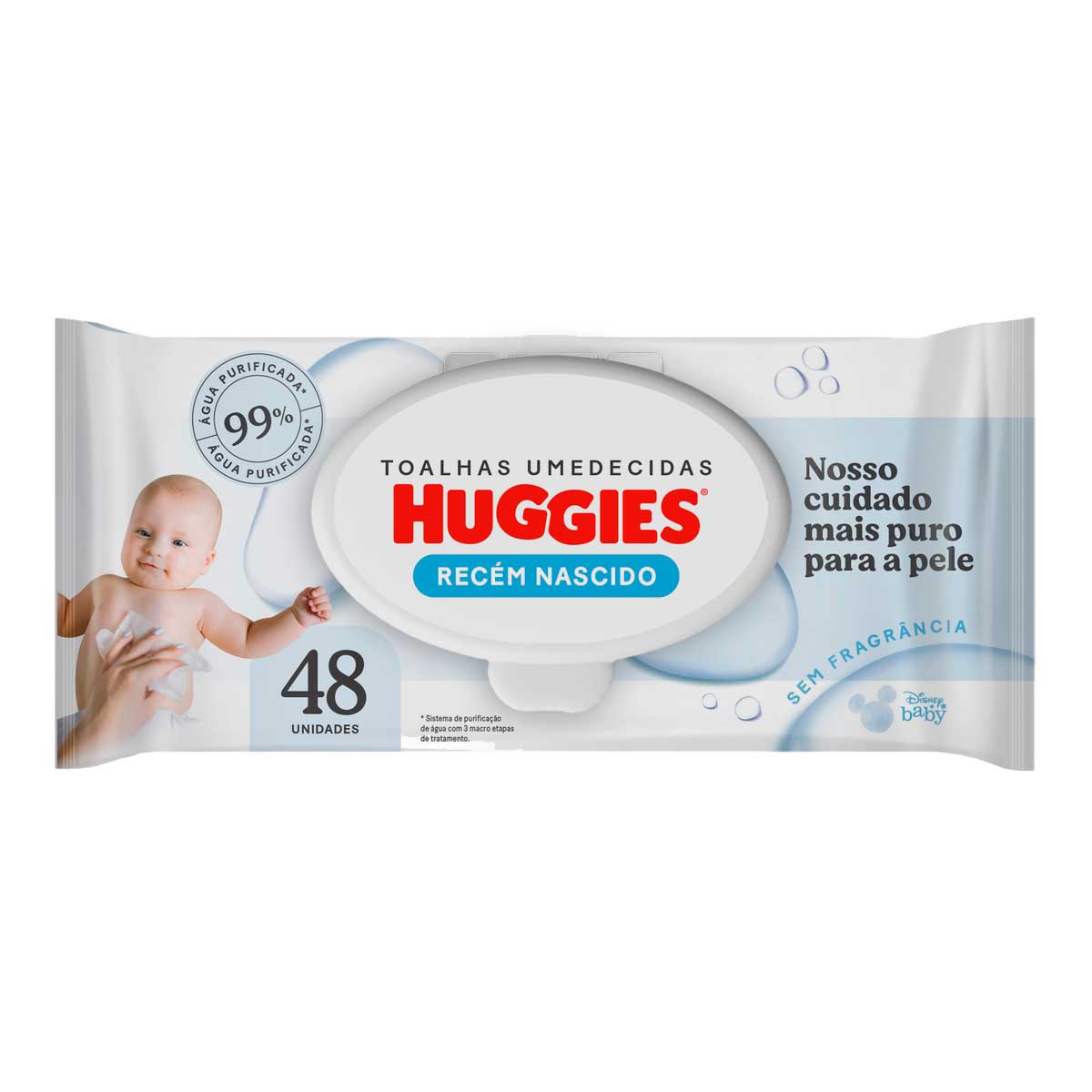 Lenços Umedecidos HUGGIES Recém-Nascido Sem Fragrância 48Un